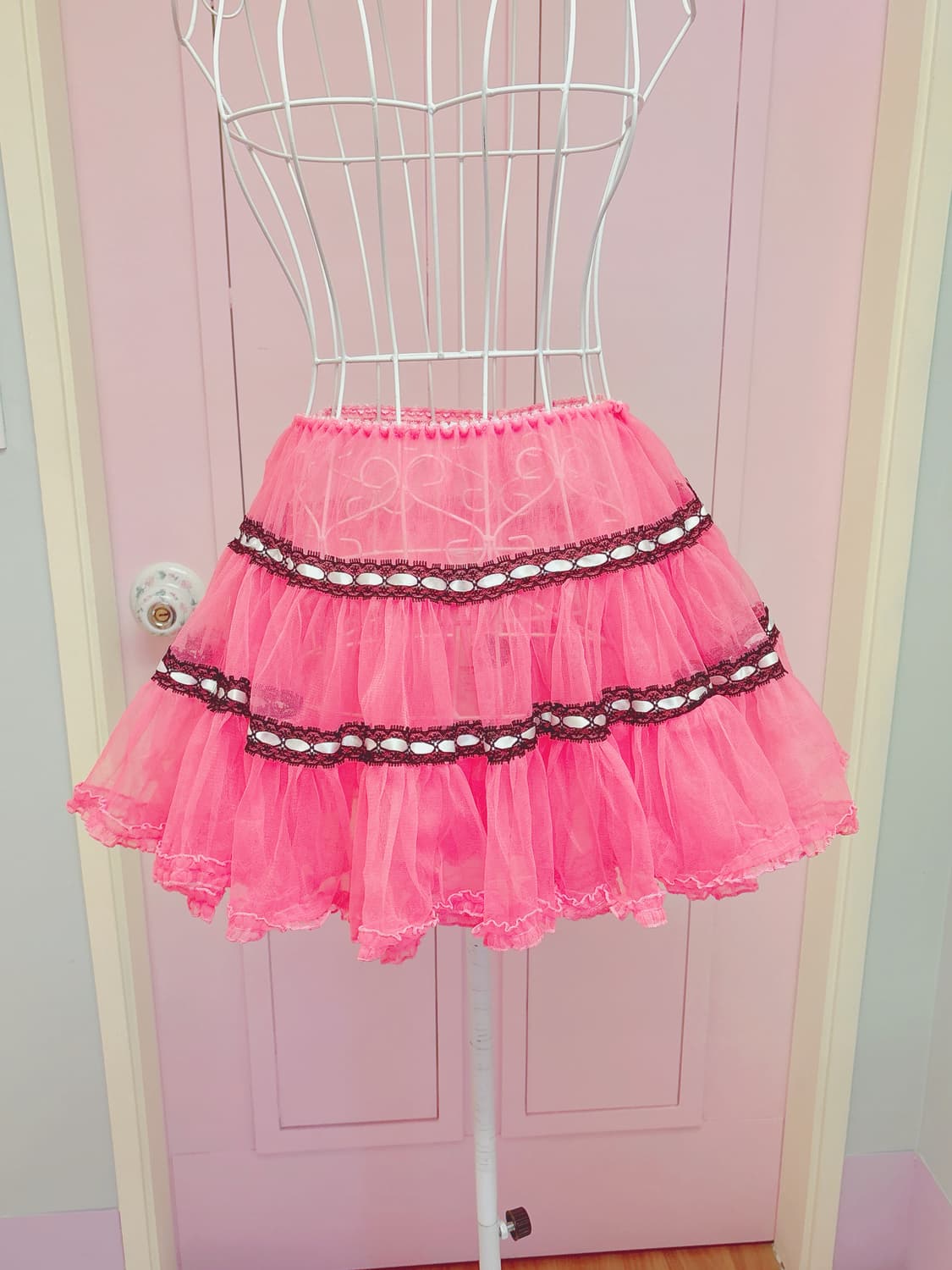 BODYLINE hotpink lace mini tutu skirt 상품이미지1