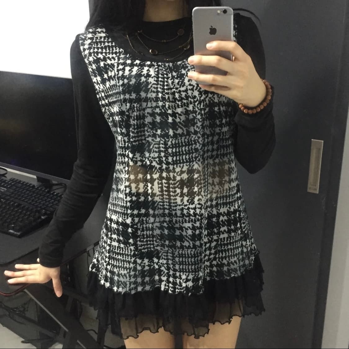 Ft.collection 괴짜 갸루 시스루 프릴 레이스 원피스 상품이미지2