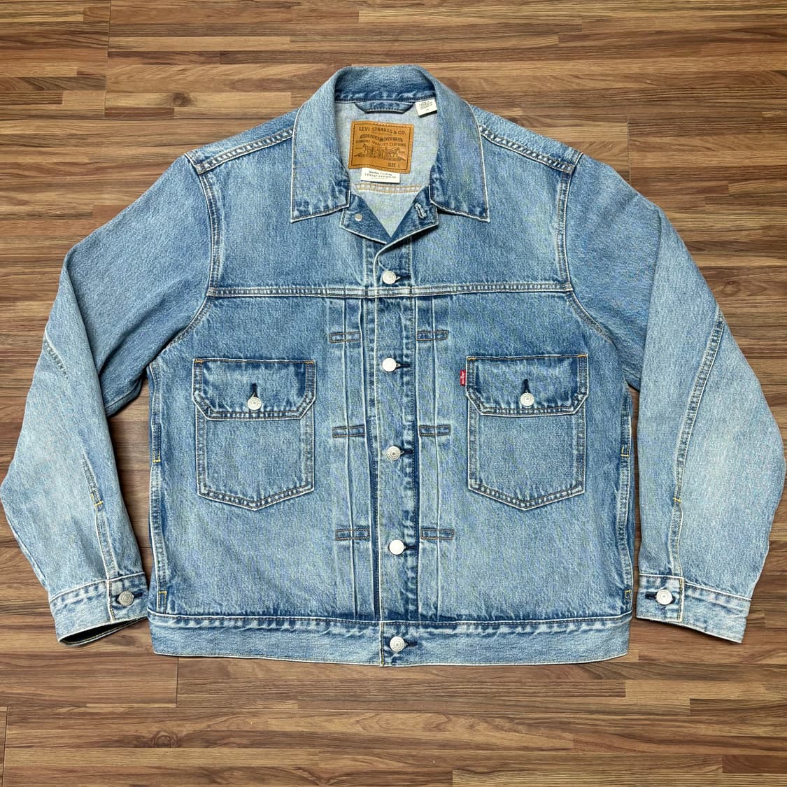 리바이스 2세대 타입2 빅E 포켓 트럭커 데님 지쟌 지잔 워싱 자켓 상품이미지1