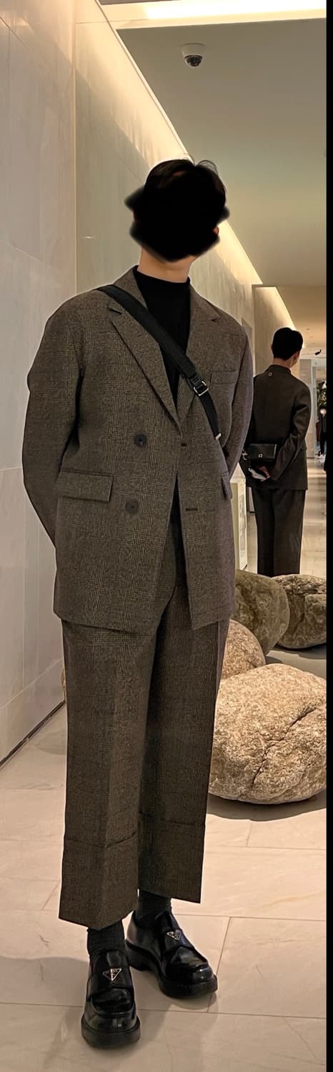 우영미 메인체크자켓 셋업 (착샷포함) 상품이미지4