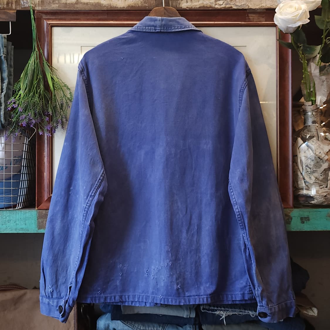 70s 프렌치 워크자켓 프렌치자켓 페이딩 블루 데미지 50 상품이미지2