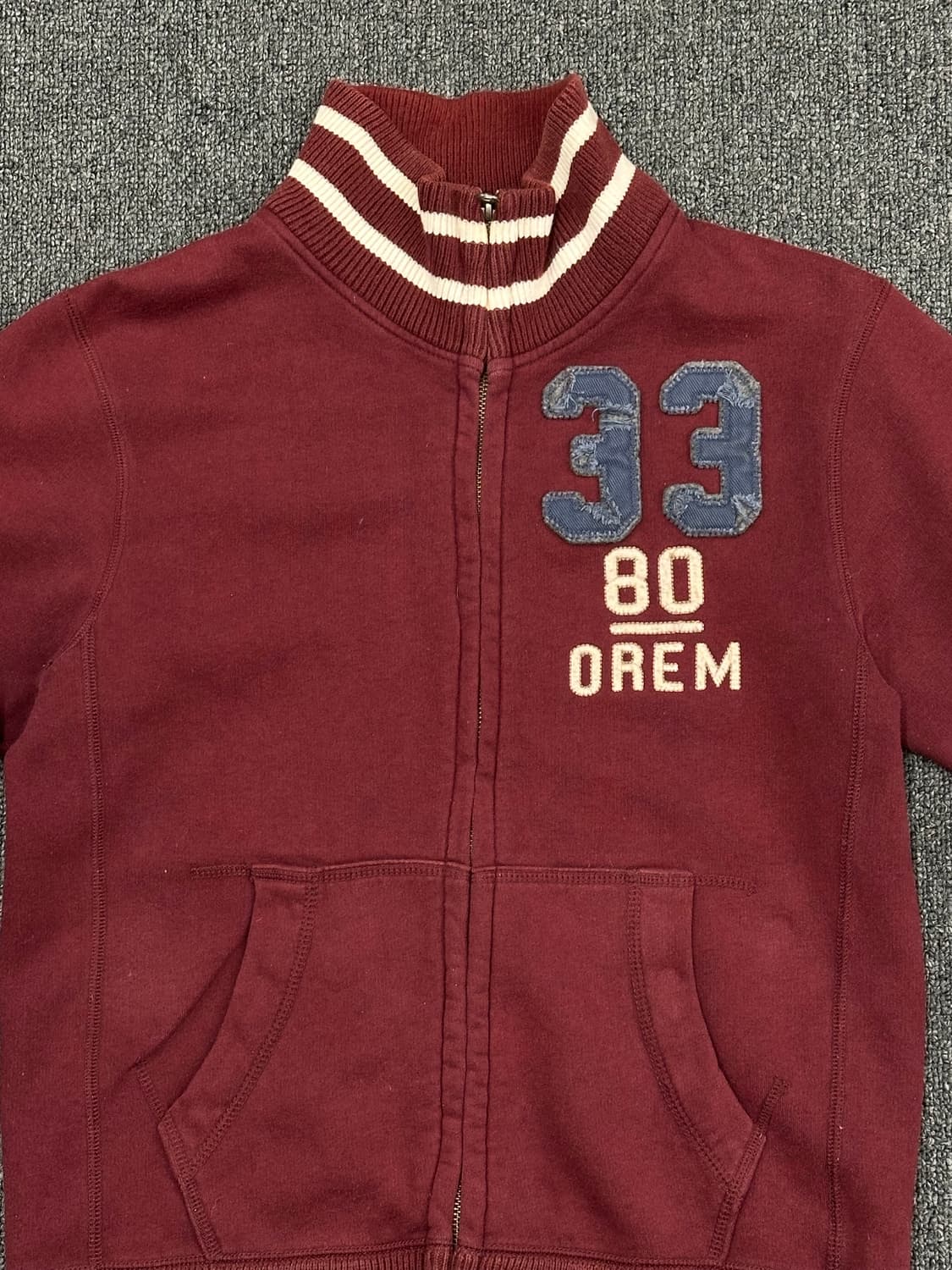 S)BACK NUMBER 빈티지 33패치 버건디 트랙탑 져지 상품이미지4