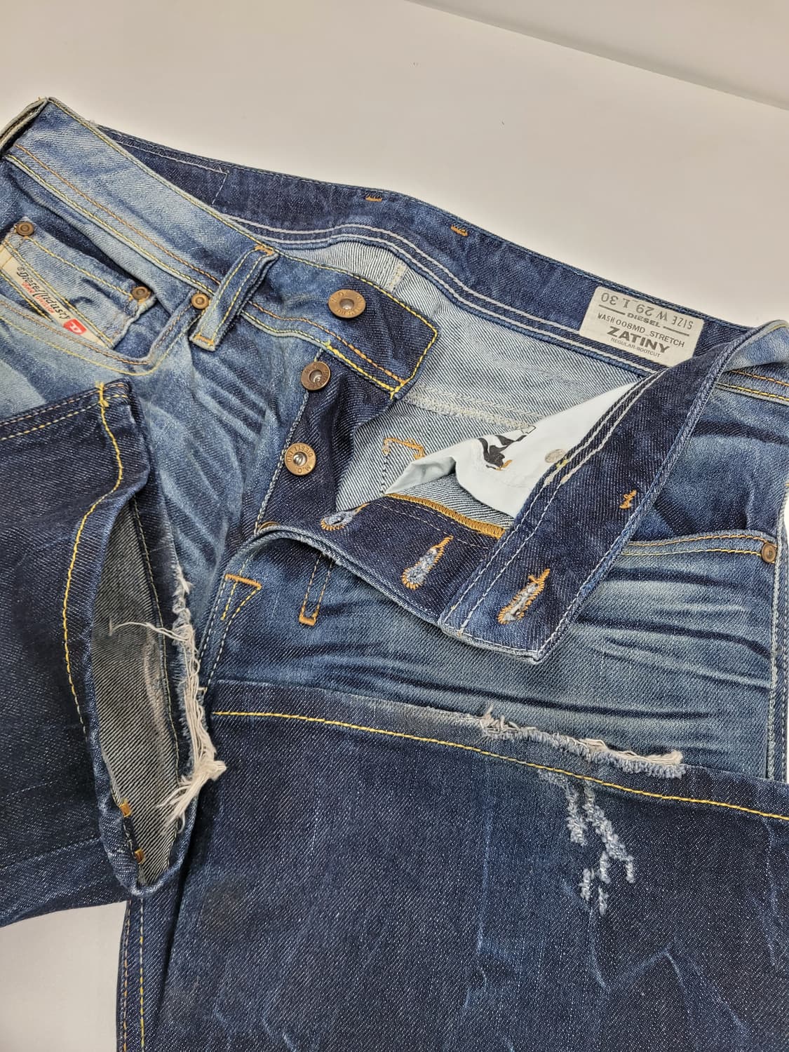 DIESEL 디젤 세미 부츠컷 데님 청바지 / 여 29 연청 워싱 상품이미지6