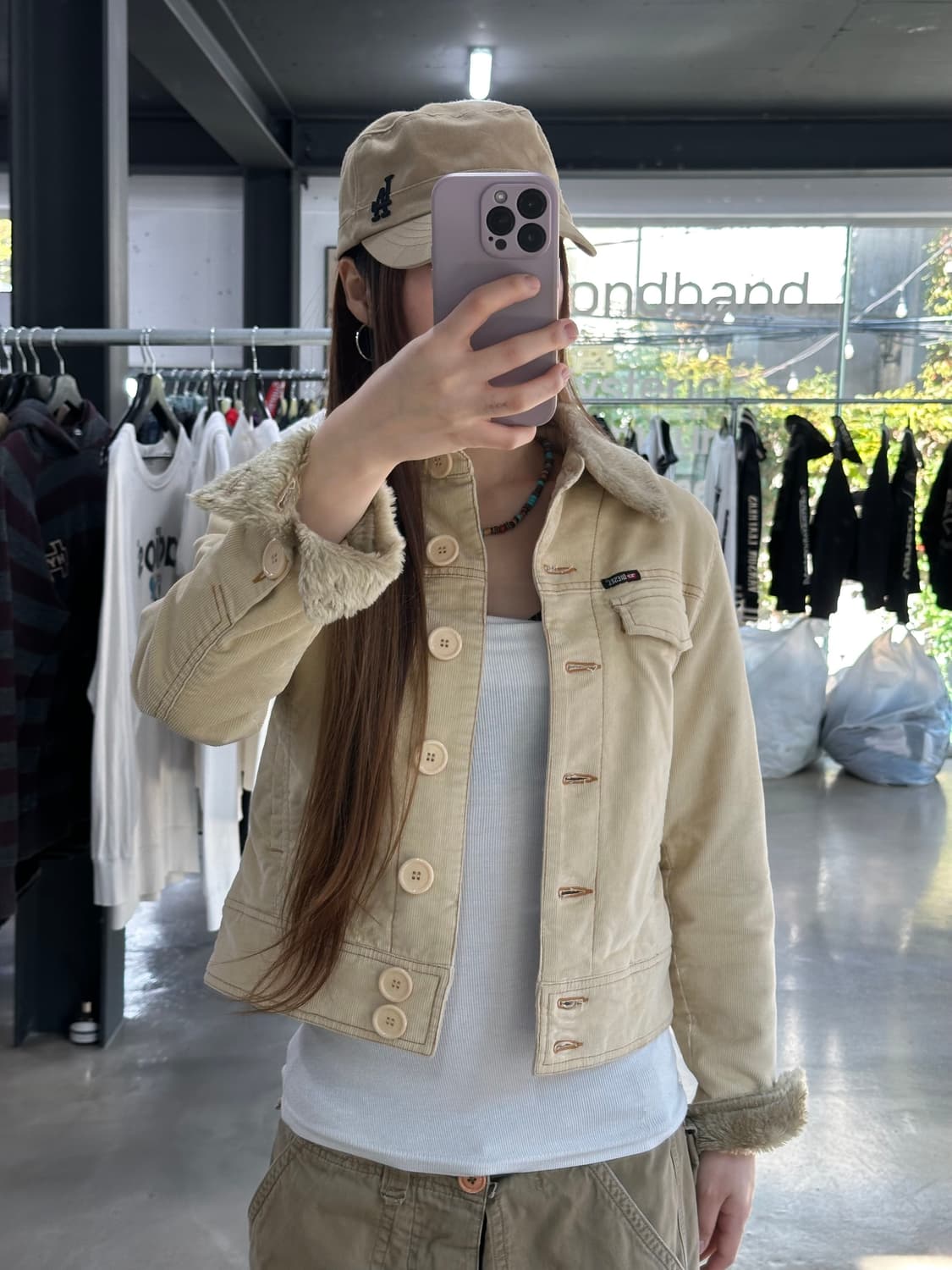 디젤 Y2k 포켓 버튼 퍼 봄버자켓 상품이미지4