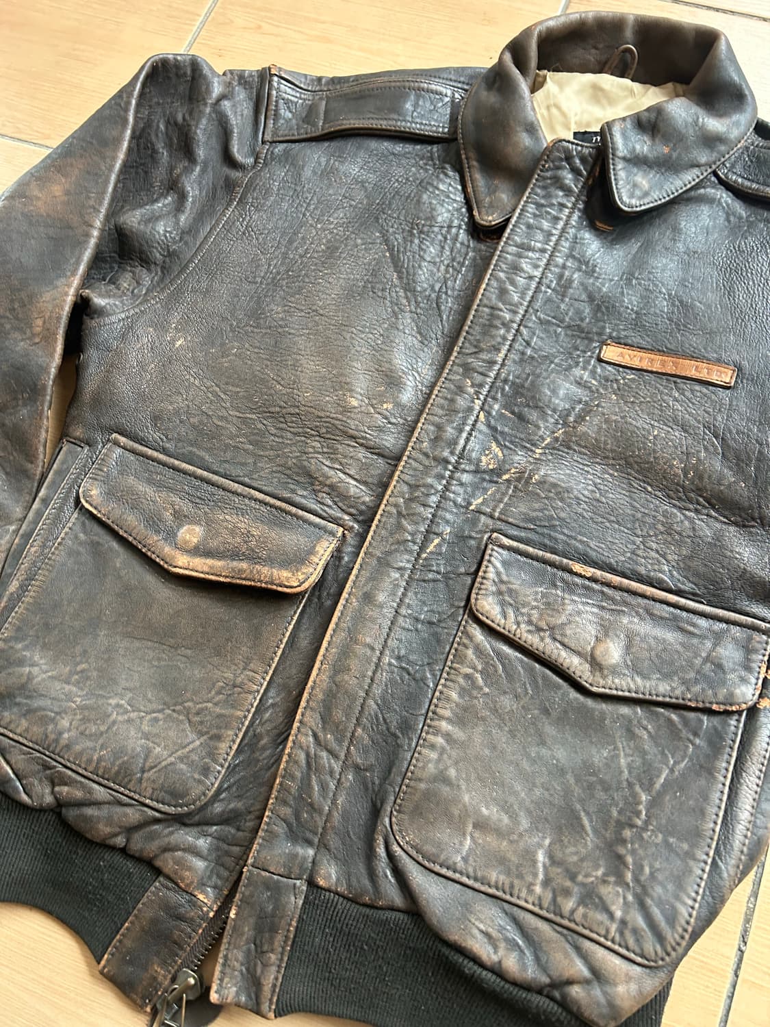 90‘s Avirex 아비렉스 A-2 레더자켓 상품이미지3