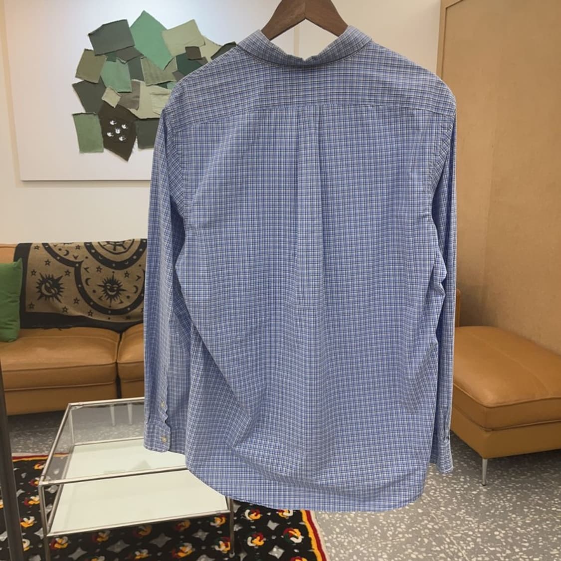 폴로 랄프로렌 빈티지 레트로 라이트 블루 체크 셔츠 L C07747 상품이미지4