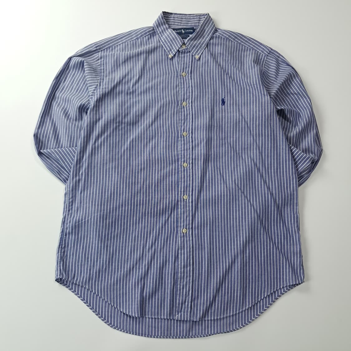 CJ276 XL 폴로 90s 블루 스트라이프 셔츠 남방 상품이미지1