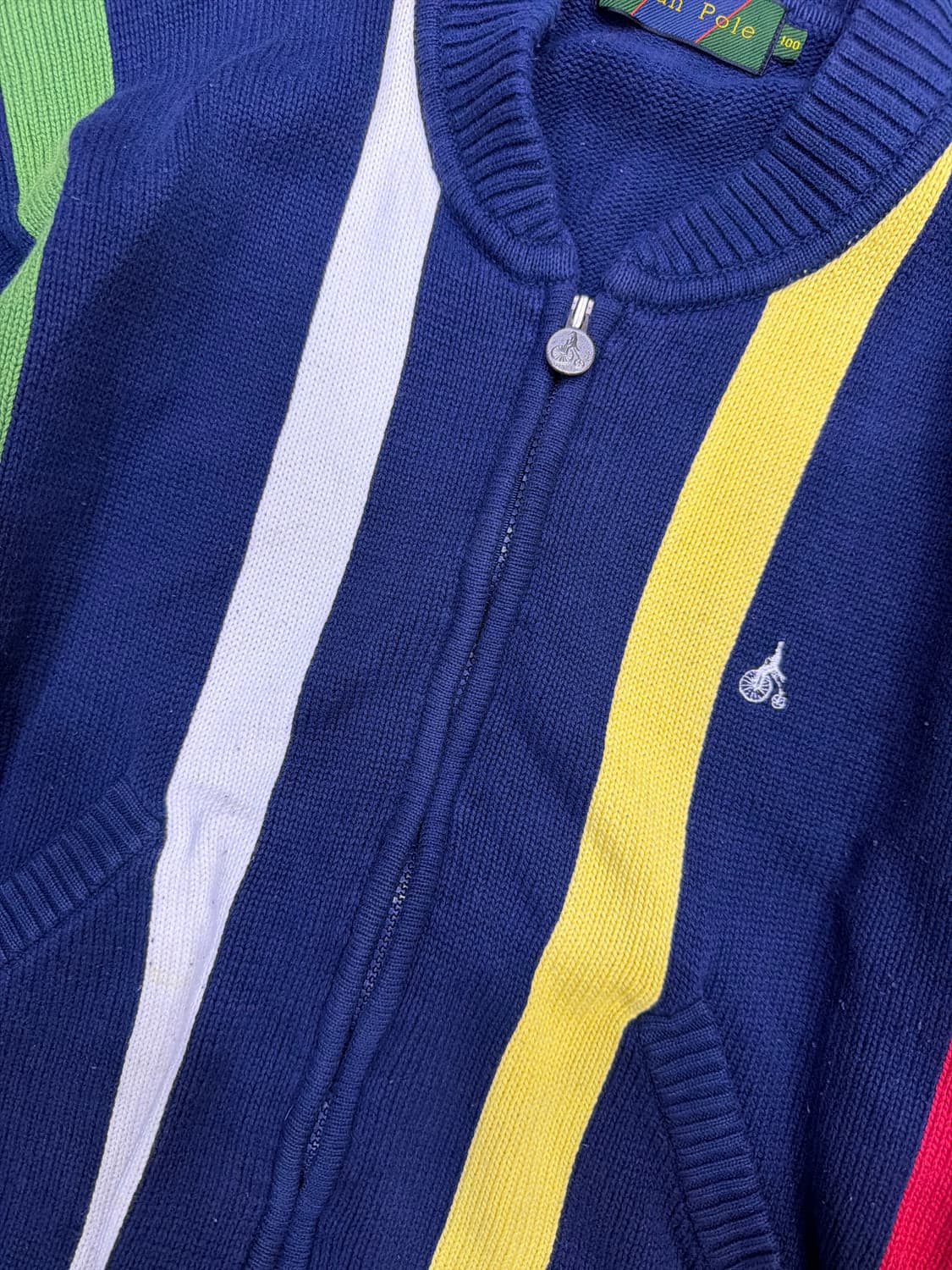 빈폴 멀티 배색 스트라이프 니트 집업 자켓 100 상품이미지4