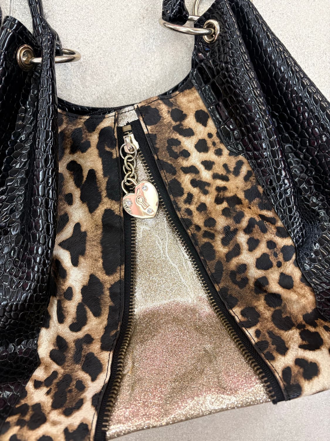 블랙 호피 갸루 숄더백 상품이미지2