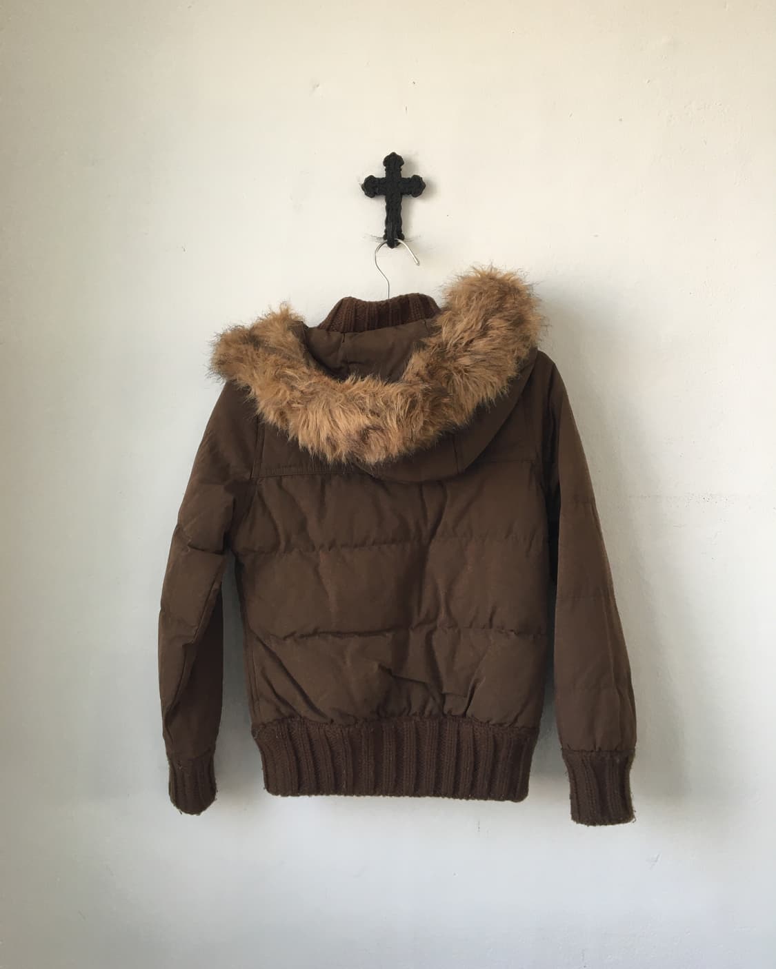 Fake fur hood high neck jackt 상품이미지3