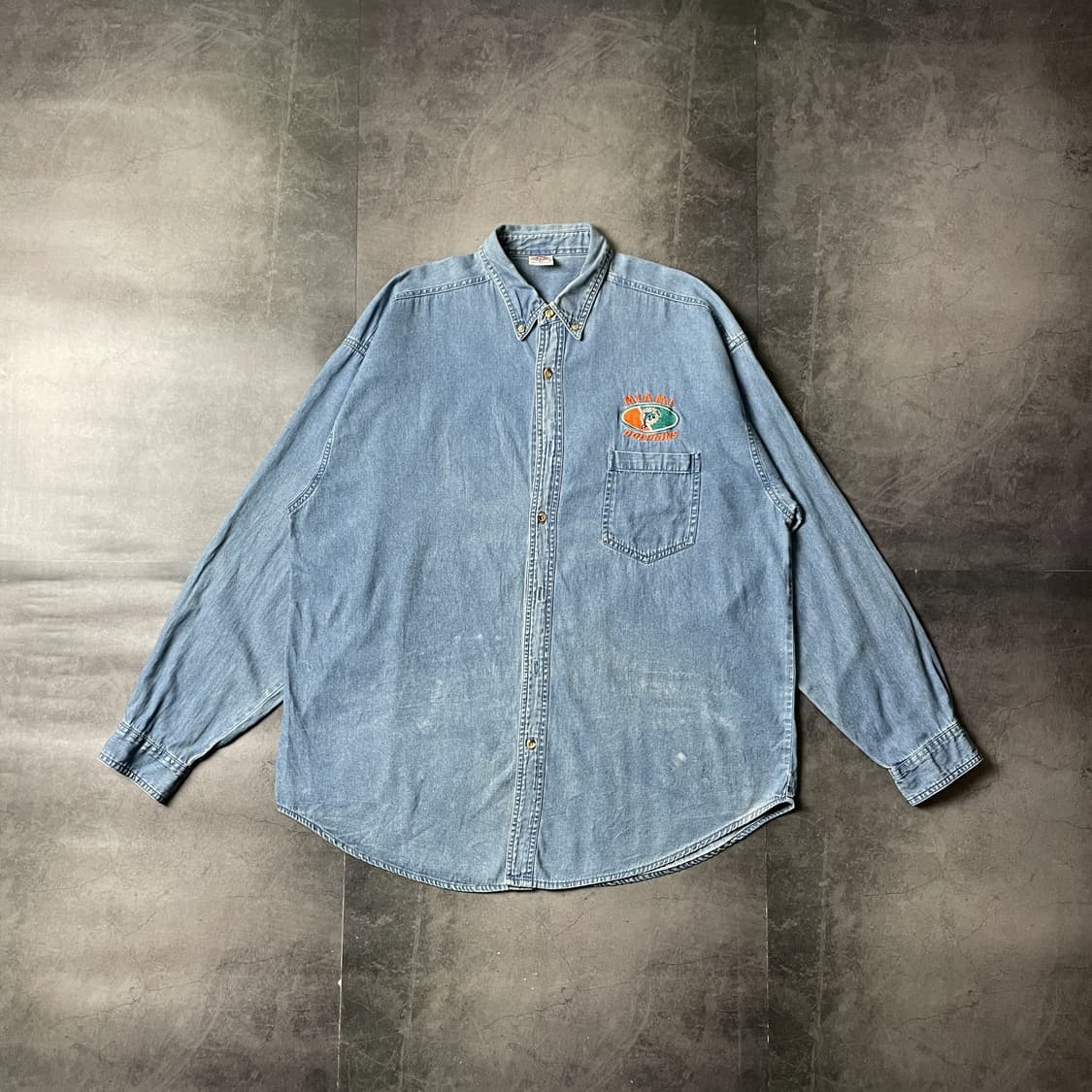 TRUE FAN 빈티지 다운버튼 코튼 데님 셔츠 A00610 상품이미지1
