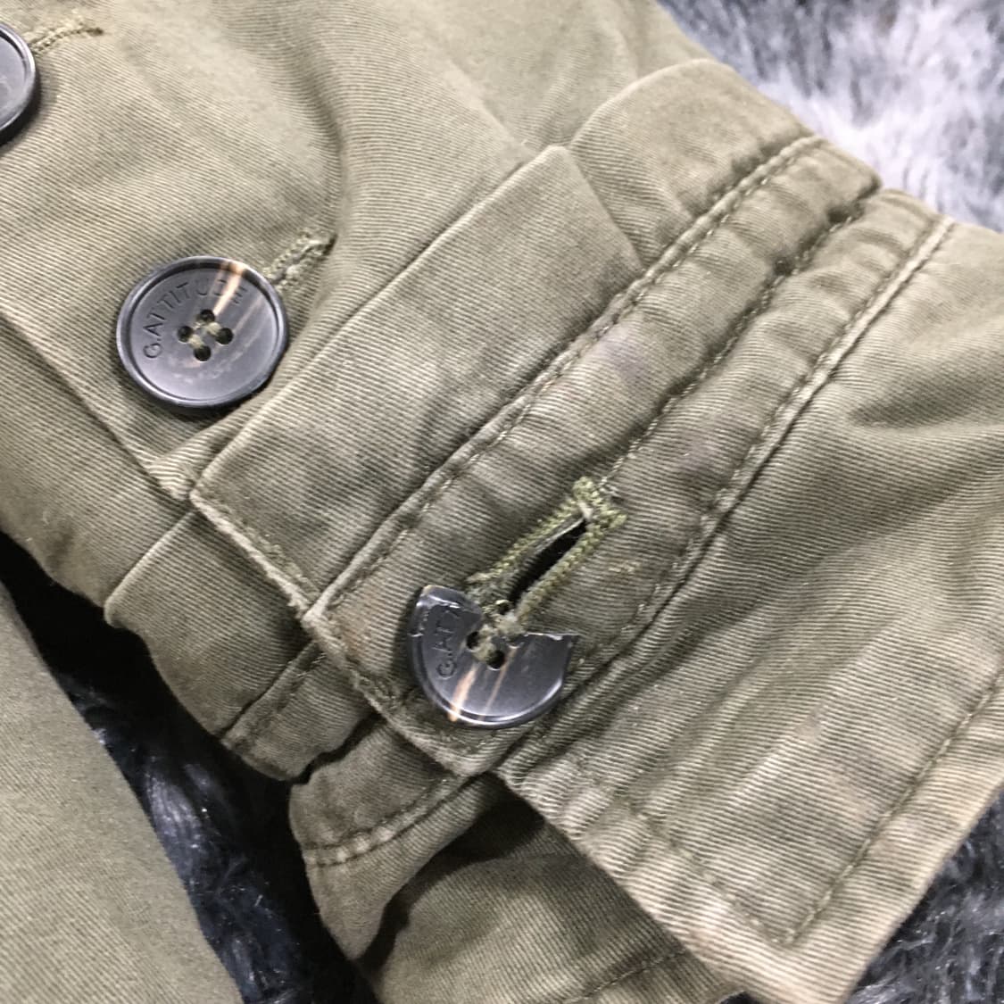 투티/0297 G.ATTITUDE 천연 양모 카키 야상 후드 자켓 빈티지 상품이미지8