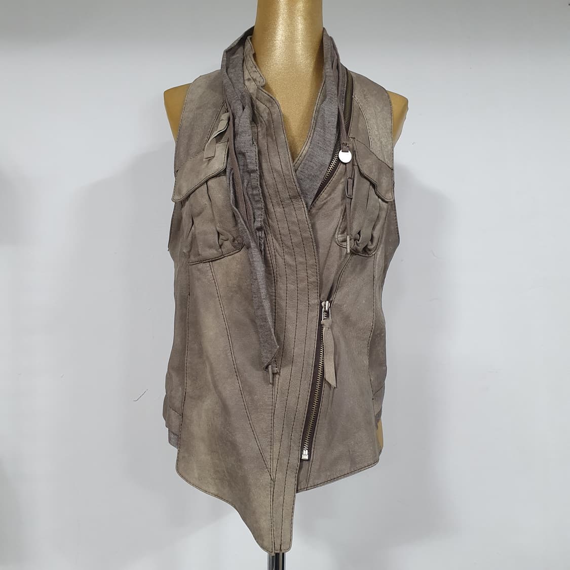 (M) Tankus 그런지 램스킨 양가죽 베스트 조끼 상품이미지6