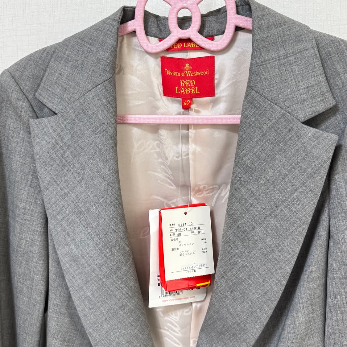 미사용 비비안웨스트우드 새상품 그레이 자켓 롱카라 블레이저 40 레드라벨 상품이미지4