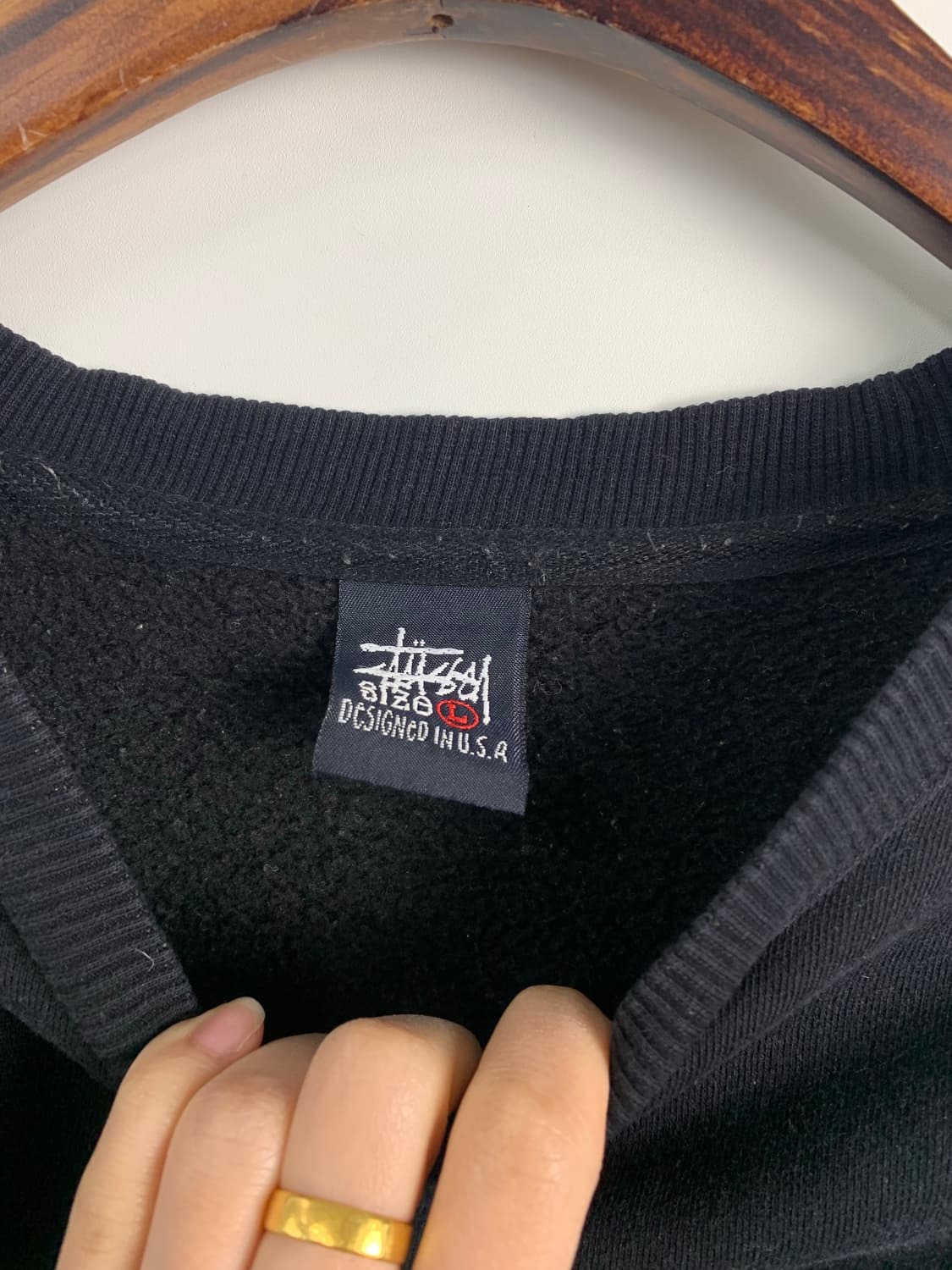 스투시 90s 빅로고 블랙 맨투맨 상품이미지8