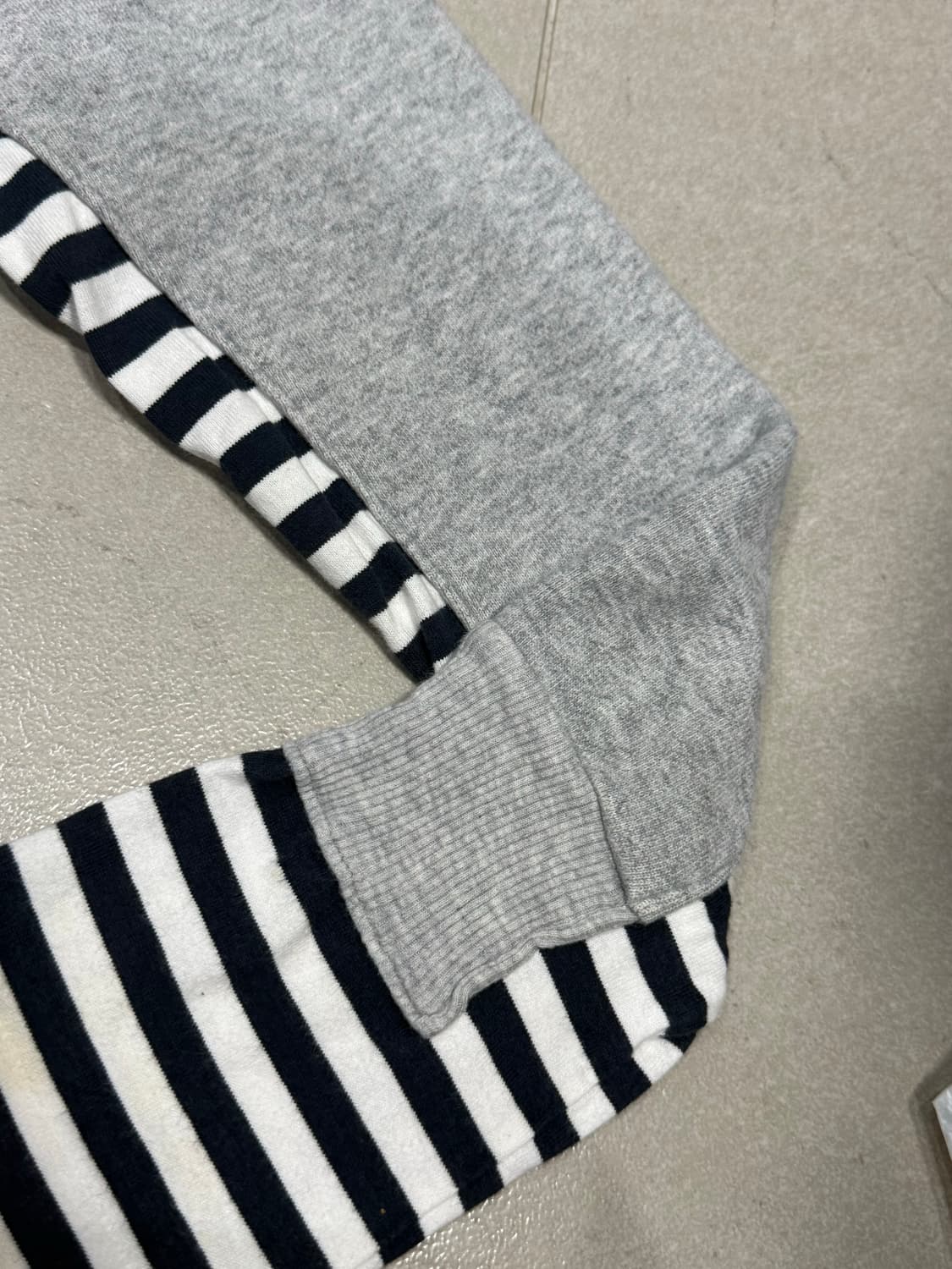 2012 꼼데가르송 해체주의 스트라이프 롱슬리브 결합 후드티 스웨터 상품이미지3