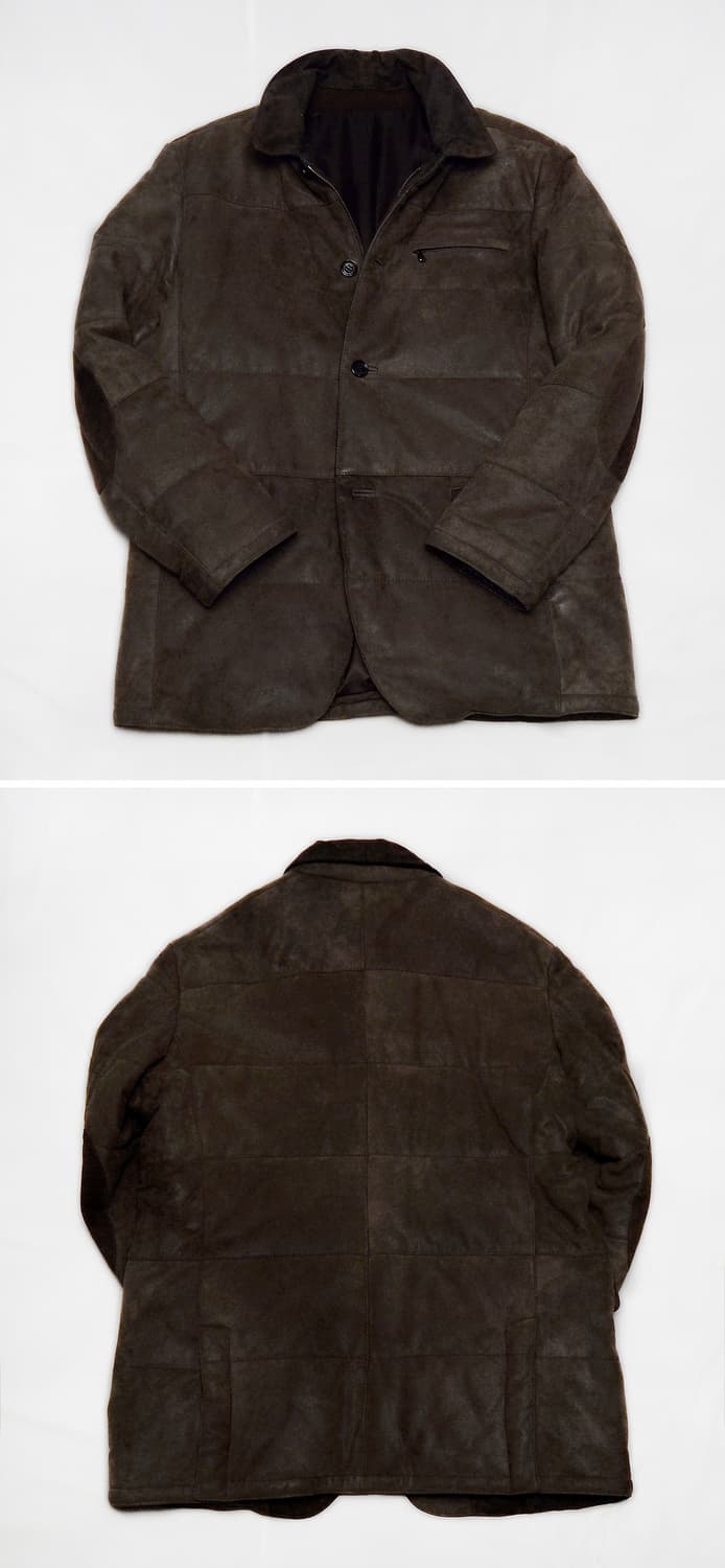 프랑코 페라로 이태리 양가죽 누벅레더 패딩 자켓 (100) 상품이미지2