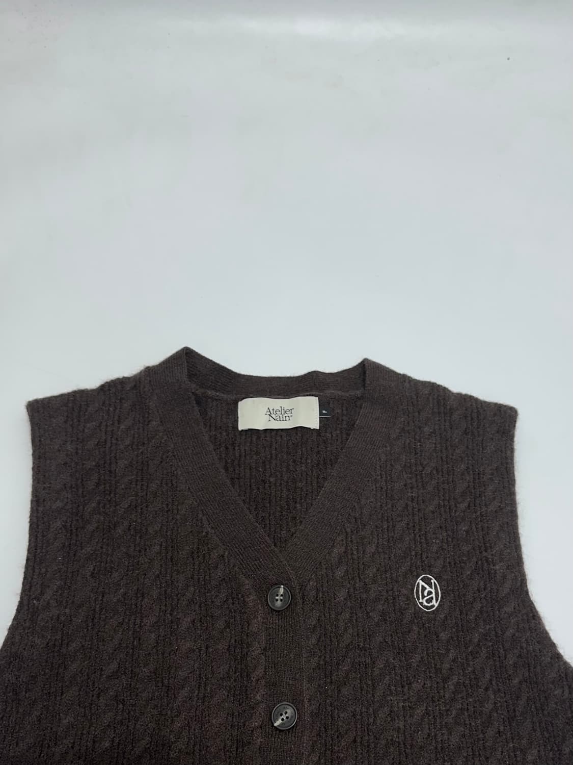아틀리에 나인 케이블 브이넥 니트 베스트 조끼 상품이미지2