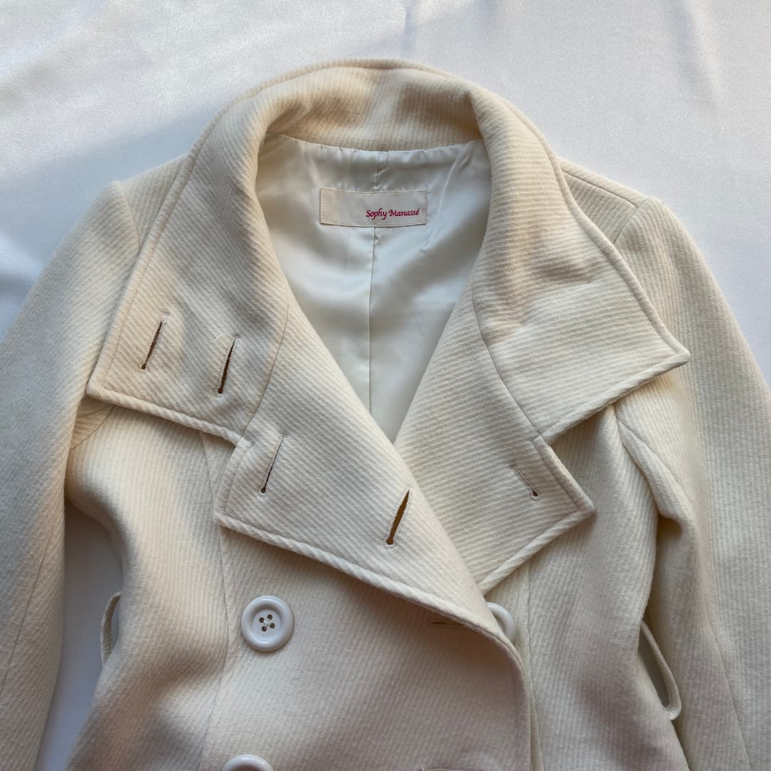 빈티지 더블 버튼 코트 / 크림 아이보리 상품이미지4