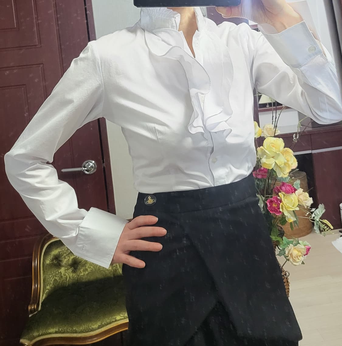 프랑스 수입 모르간 러플 블라우스 새상 상품이미지7