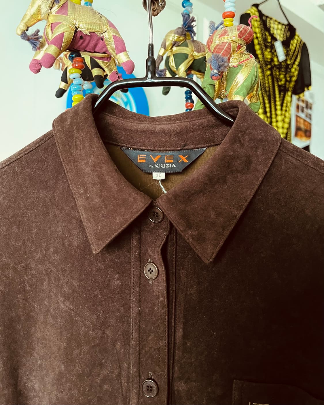 Old KRIZIA Peach-Skin Suede Shirt 상품이미지4