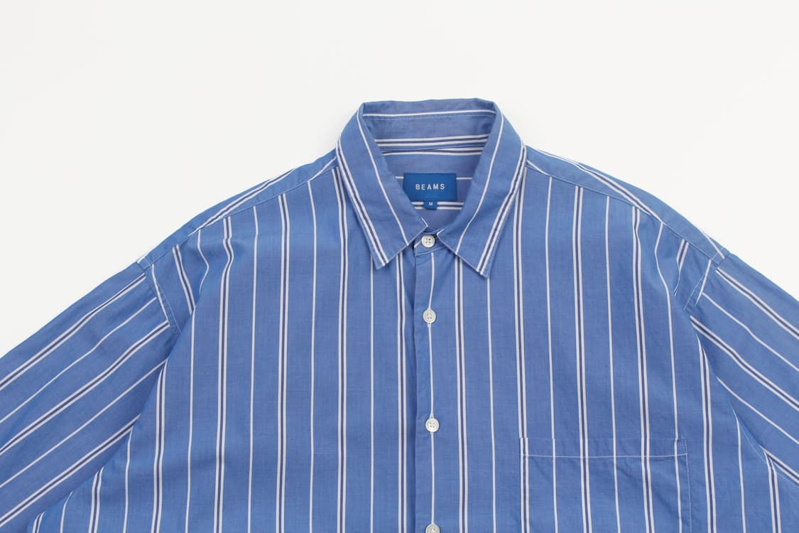 BEAMS Oversized Stripe Half Shirt  상품이미지3