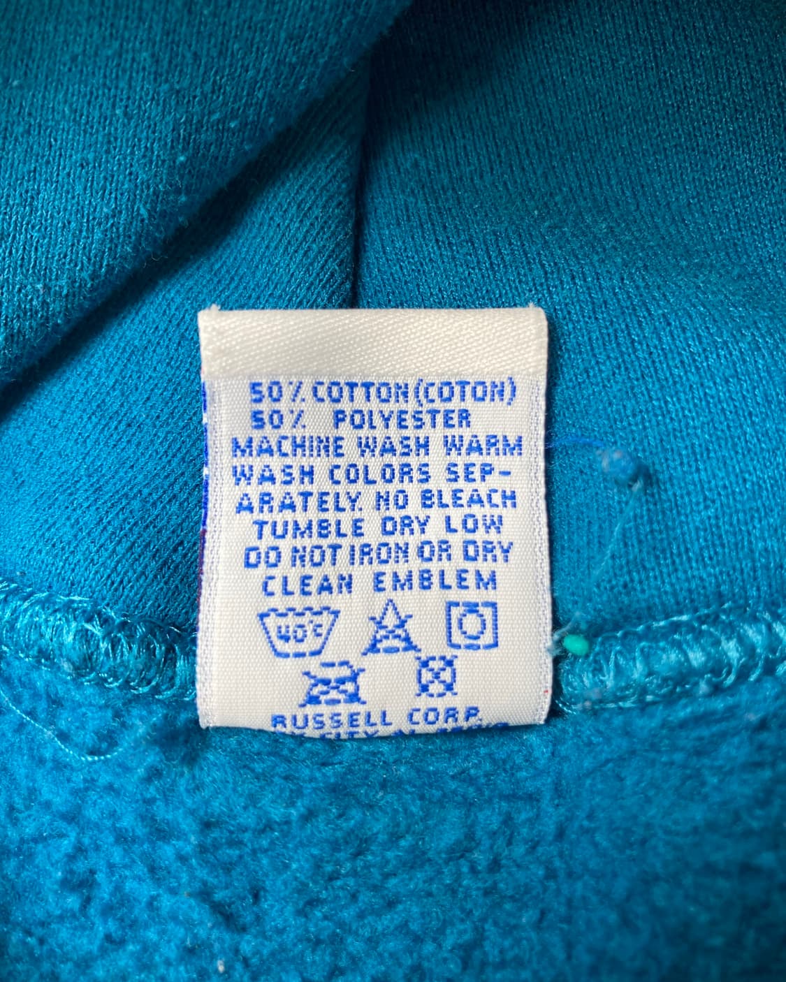 90s Russell Hoodie (teal blue) 상품이미지4