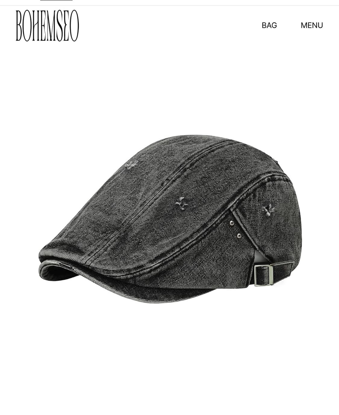 보헤미안서울 데님 헌팅캡 WASHED DENIM HUNTING CAP 상품이미지1