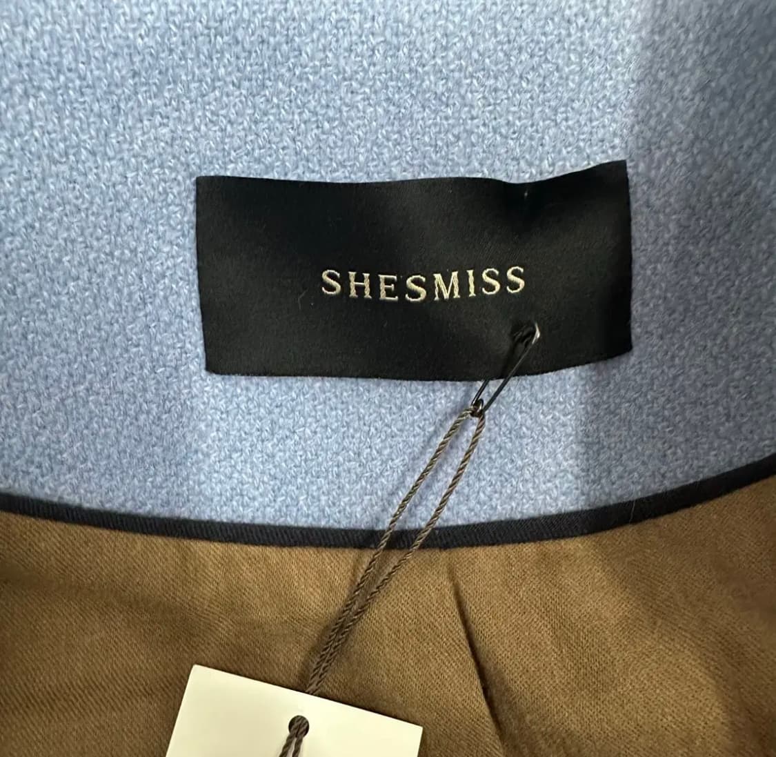 <새상품> 쉬즈미스 캐시미어 블루 하프 코트 66 상품이미지4