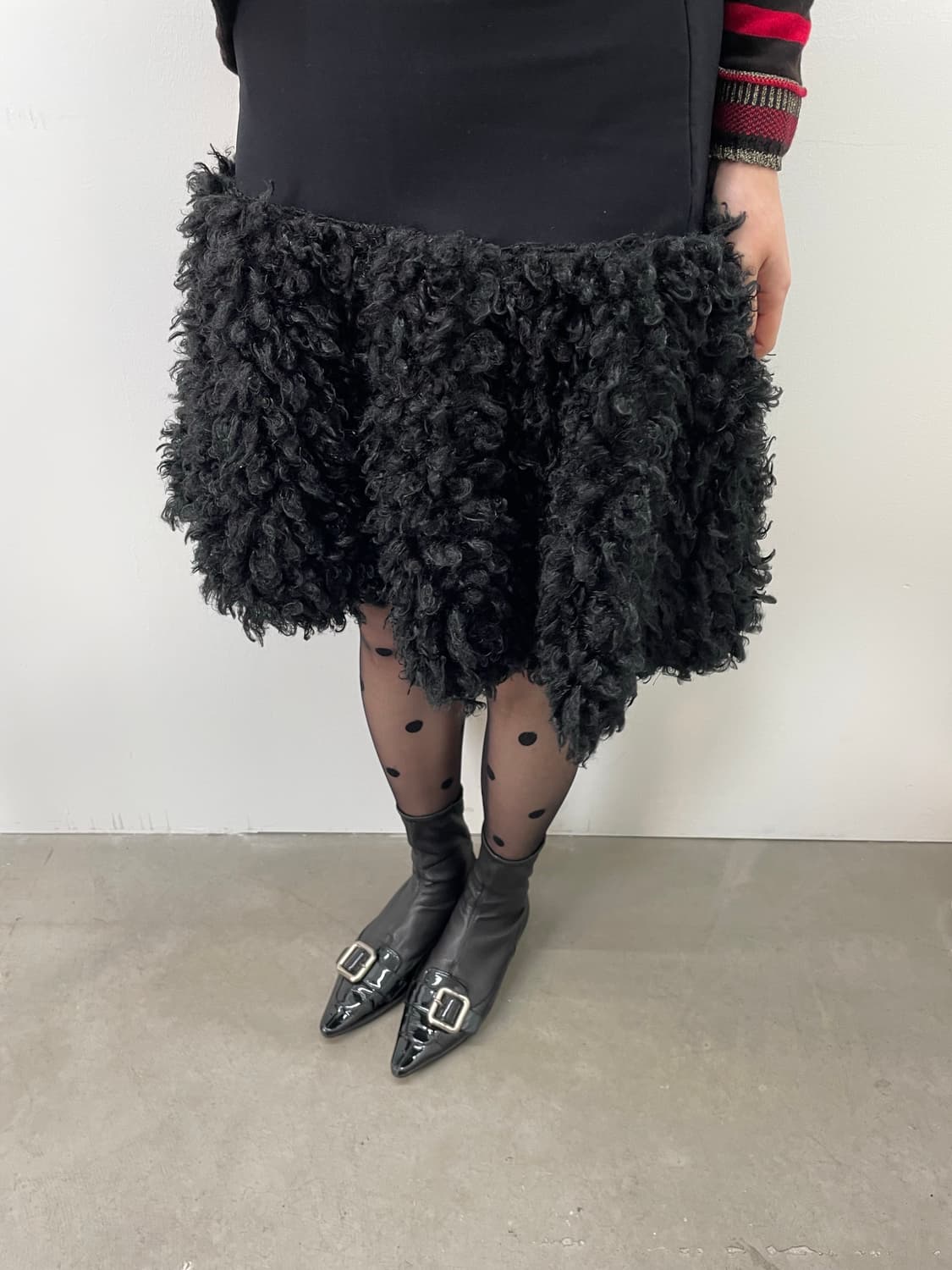 Tsumori Chisato 퍼 트리밍 스커트 상품이미지2