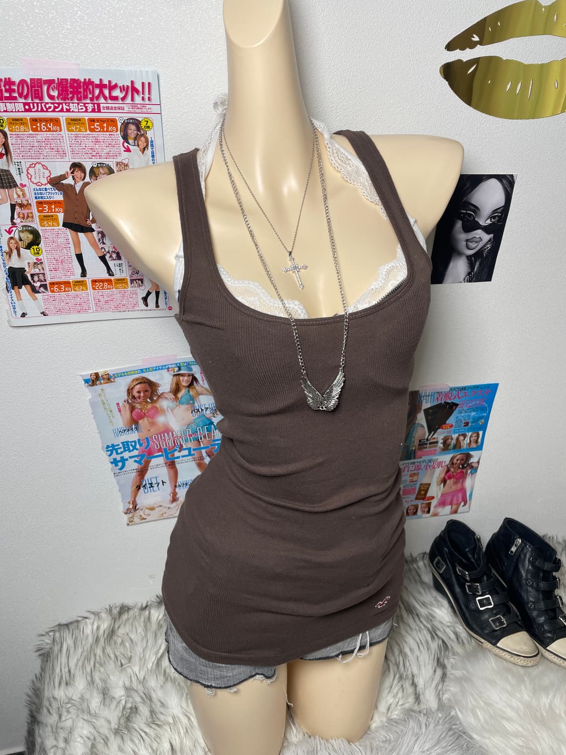 Holister 홀리스터 브라운 나시 슬리브리스 상품이미지1