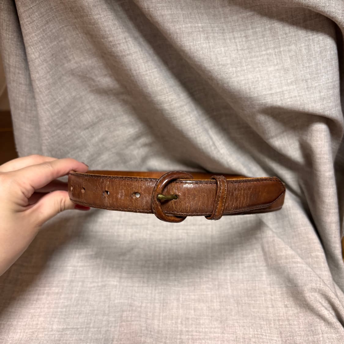 랄프로렌 브라운 빈티지 가죽 벨트 S 상품이미지2