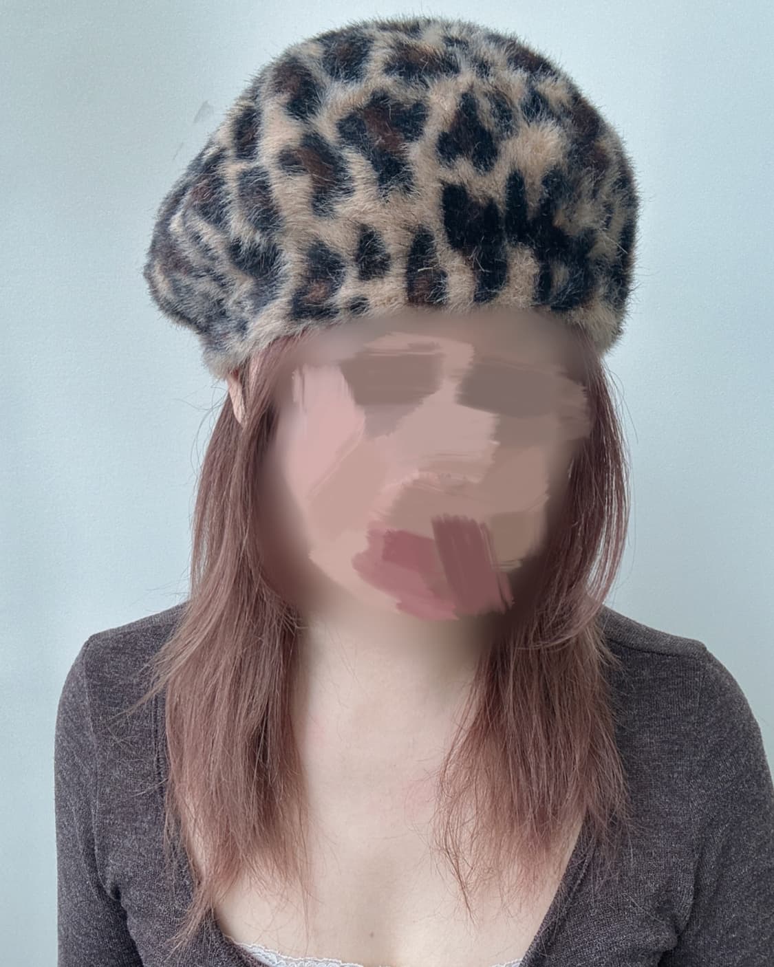 레오파드 브러쉬드 베레모 상품이미지4