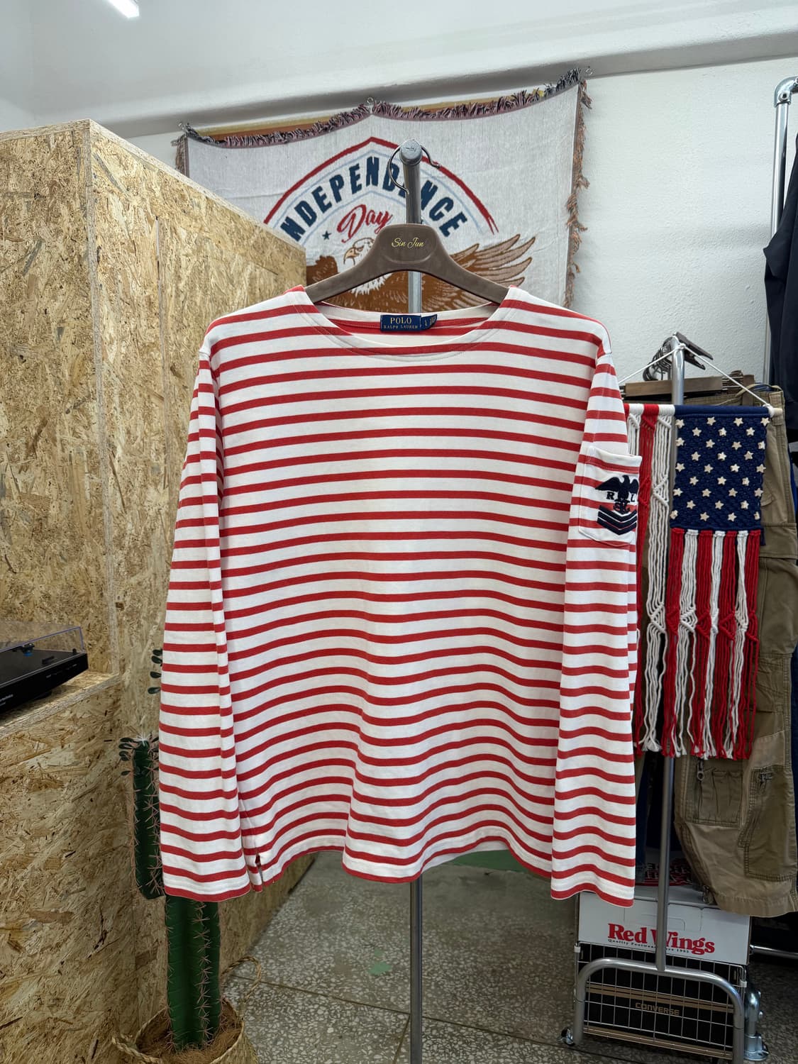 폴로 랄프로렌 스트라이프 보트넥 티셔츠 상품이미지1