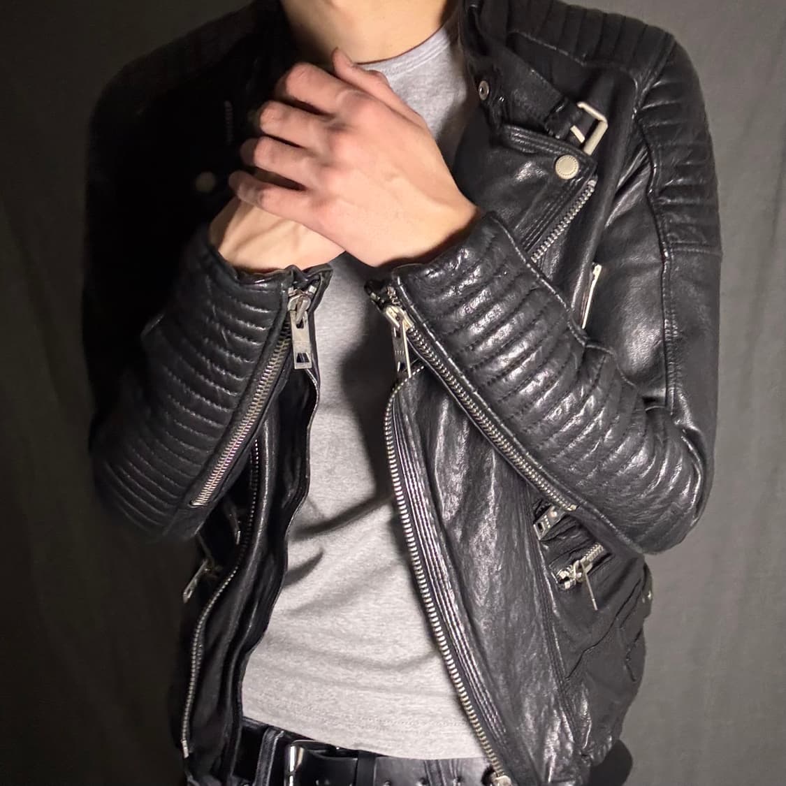 이태리 램스킨 라이더 자켓 상품이미지3