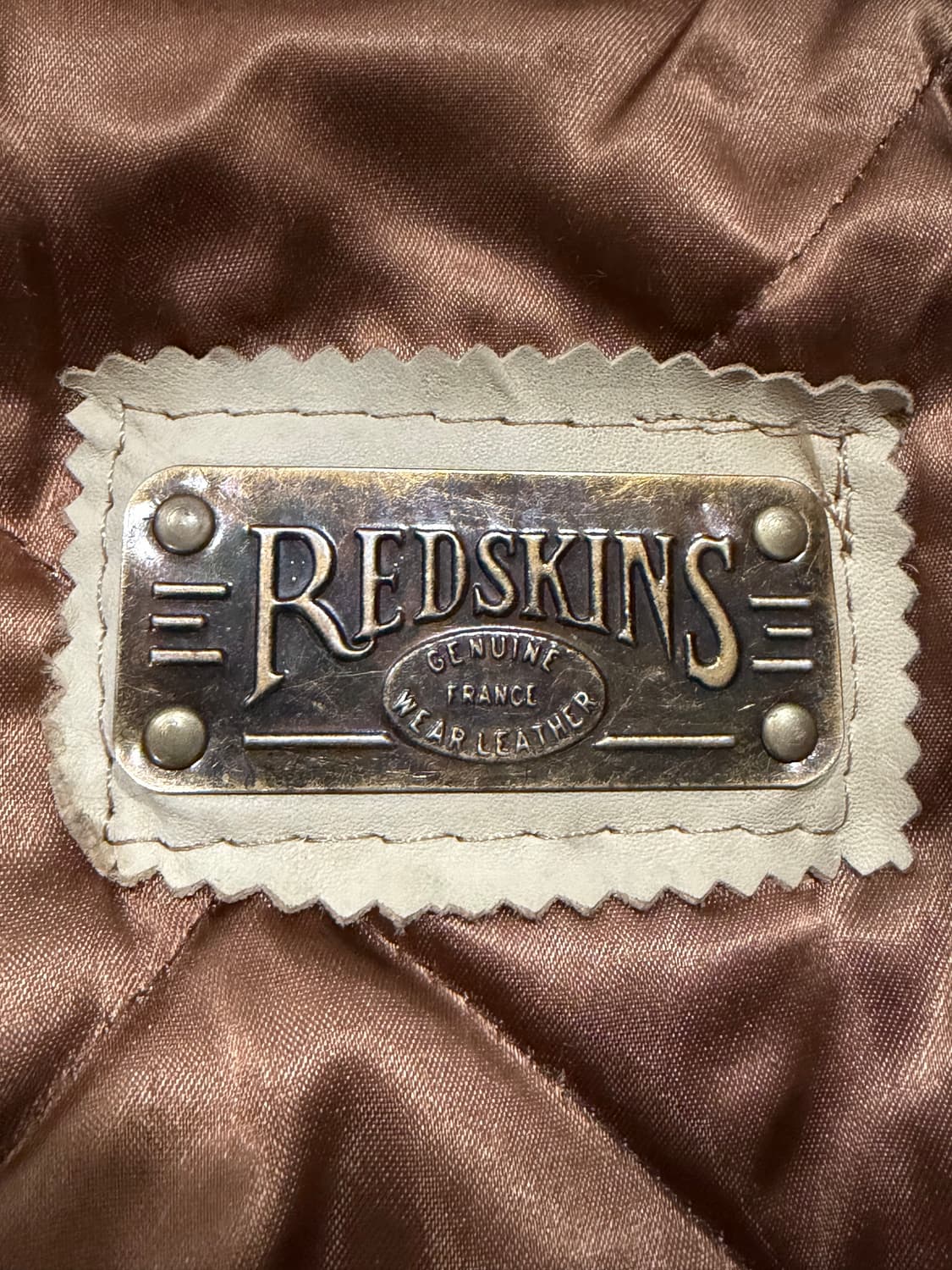 90s 프랑스 레드스킨스 양가죽 레더 바이커 자켓 상품이미지9