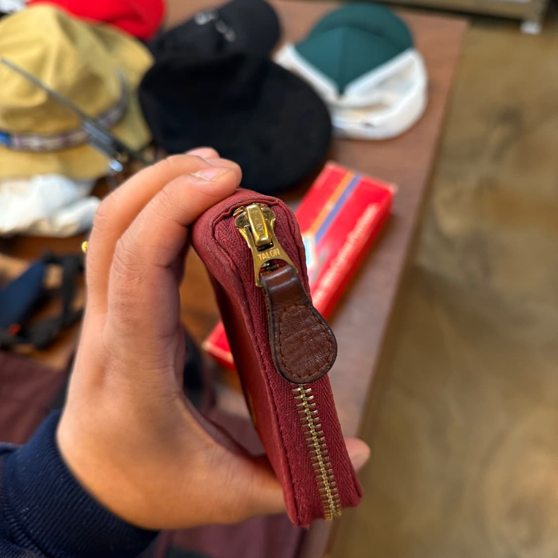 RRL 오일 코튼 버건디 월렛 상품이미지3