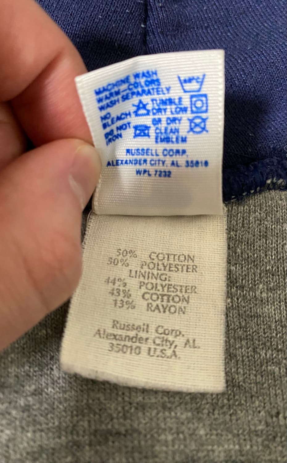 [XL] 80s 러셀 더블페이스 후드 네이비 상품이미지6