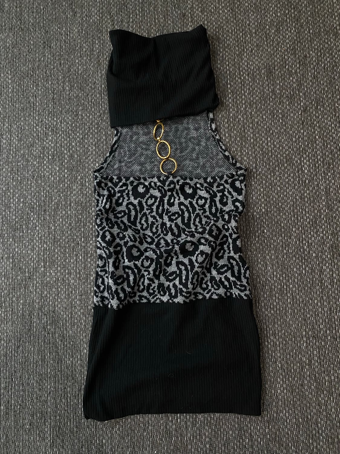 2000s 갸루Black Leopard Gold Butoon Deta 상품이미지10