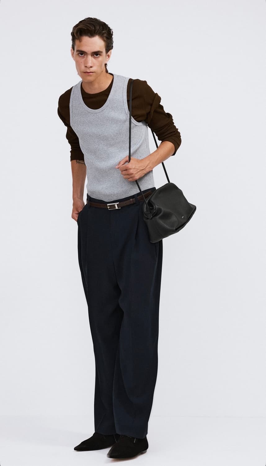 렉토 26SS 플루이드 턱 디테일 수트 팬츠 다크 네이비 상품이미지3