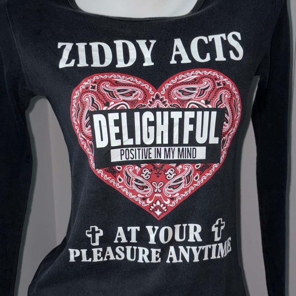 ZIDDY Heart printing 롱슬리브 블랙  상품이미지3