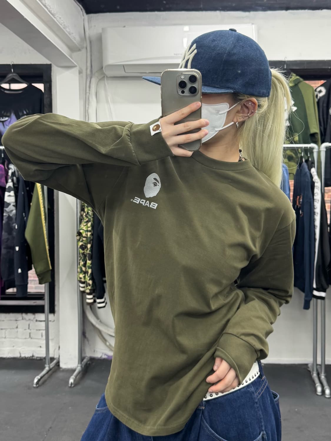 베이프 ANSKA 카키 롱슬리브 상품이미지4