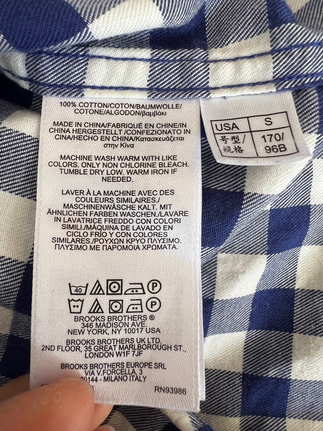 브룩스브라더스 네이비 체크 코튼긴팔셔츠
 상품이미지6