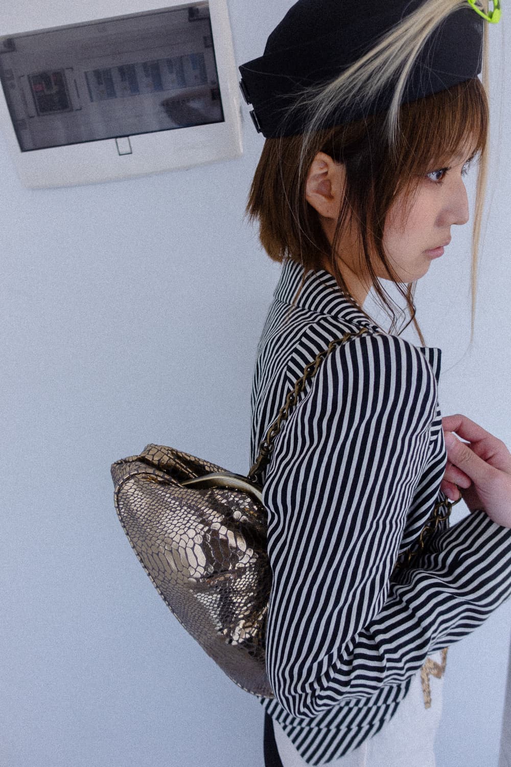 stripe cat shoulder jacket 상품이미지4