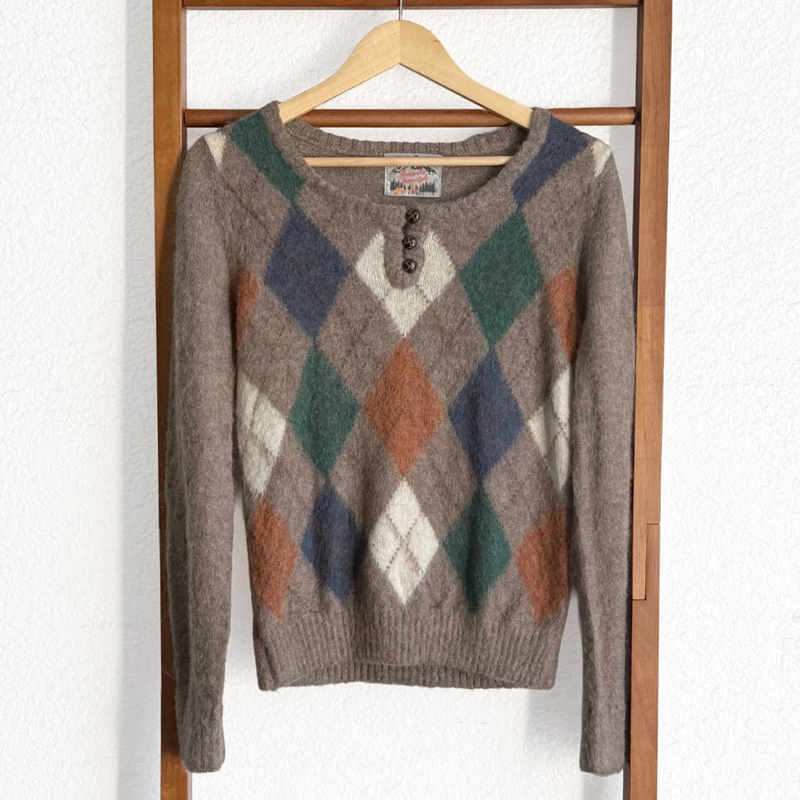 모헤어 우드랜드 아가일 니트 상품이미지1