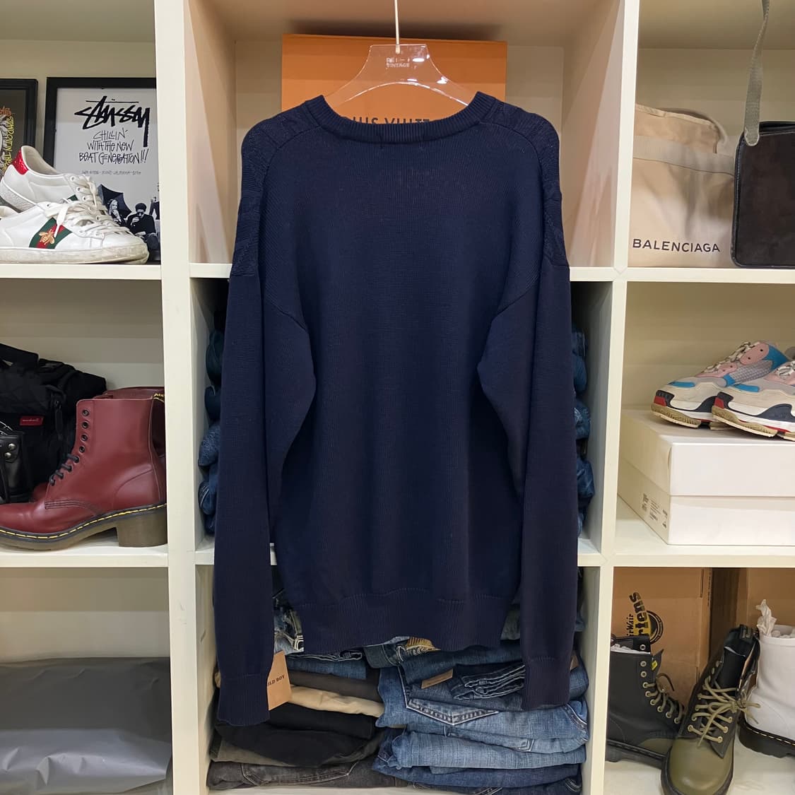 버버리 로고 와인 니트 스웨터 M 상품이미지3