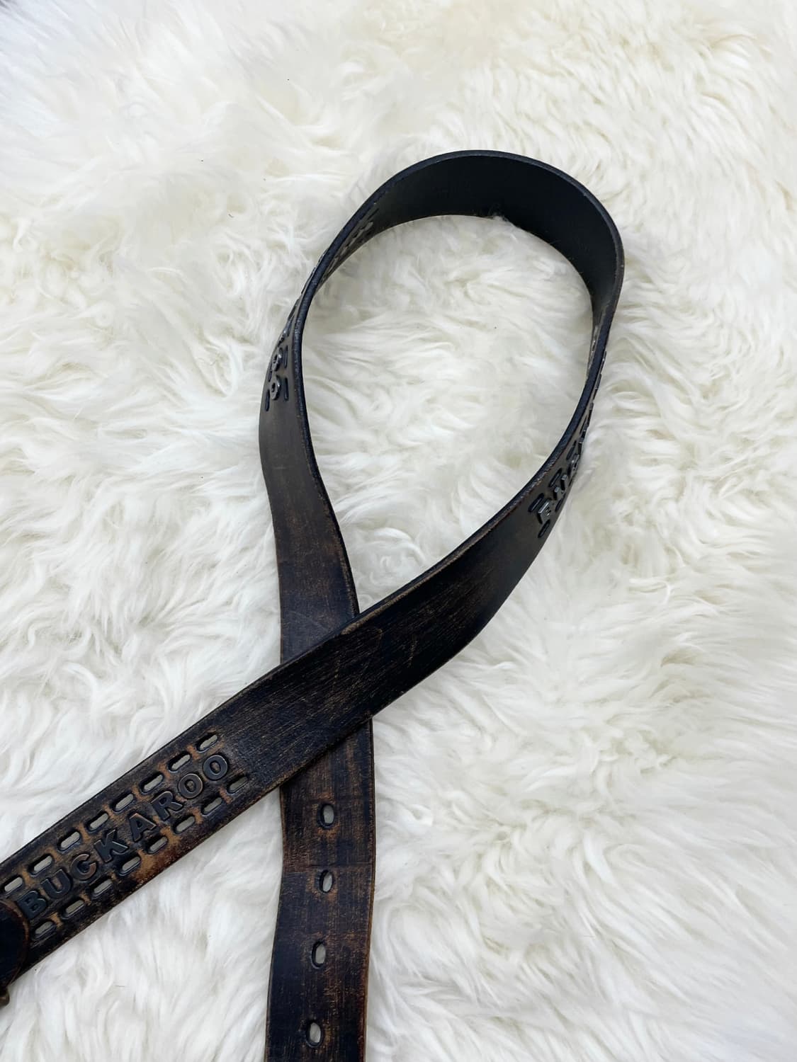 리얼레더 버커루 스터드 버클 벨트 상품이미지5