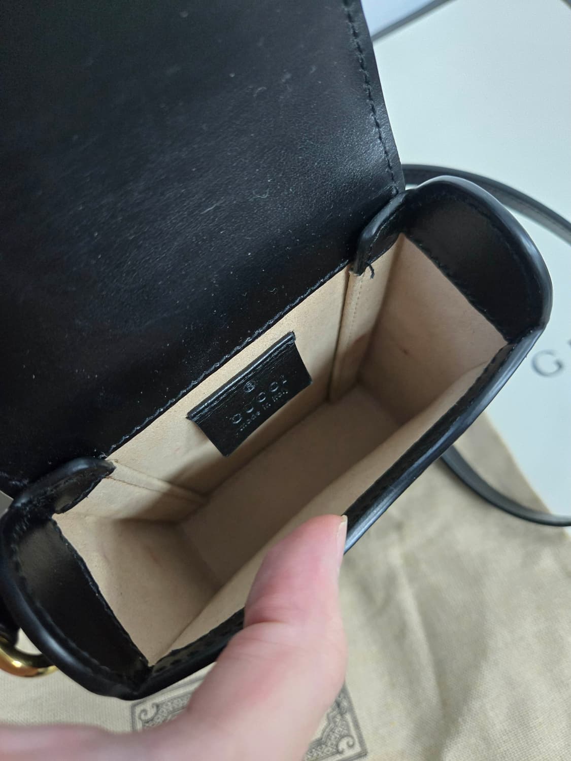 [보증서 정품]구찌 홀스빗 블랙 폰 홀더백 상품이미지1