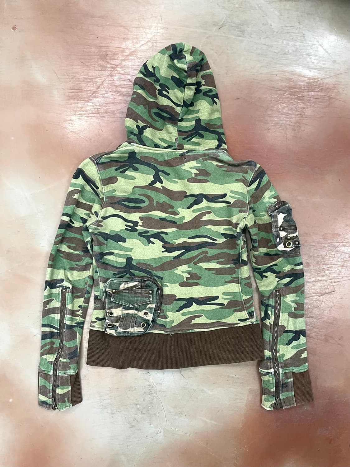 camo pattern pocket details zip-up 상품이미지5