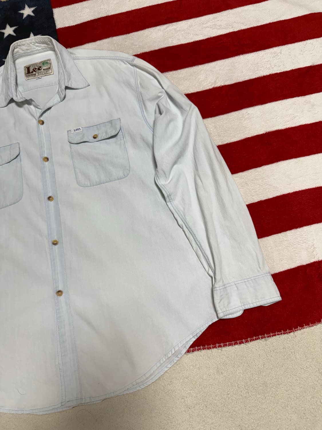Lee 라이트데님셔츠vintage denim shirt 아이스컬러 빈티지 상품이미지3